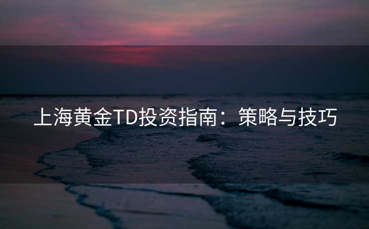 上海黄金TD投资指南：策略与技巧
