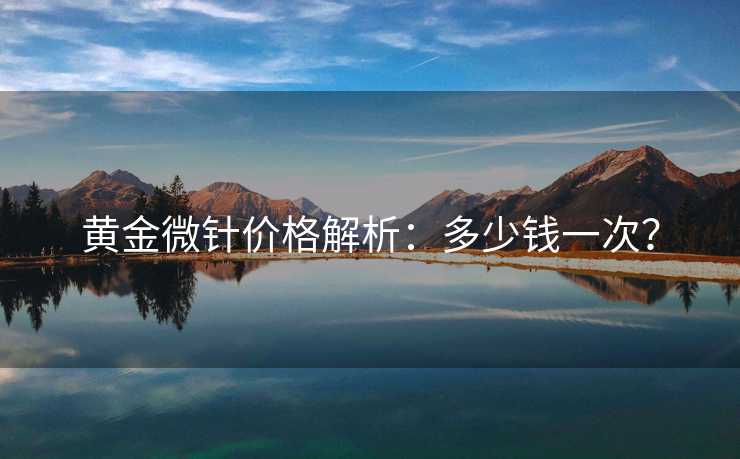 黄金微针价格解析：多少钱一次？