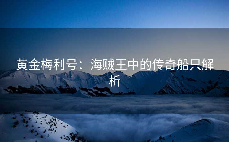 黄金梅利号：海贼王中的传奇船只解析
