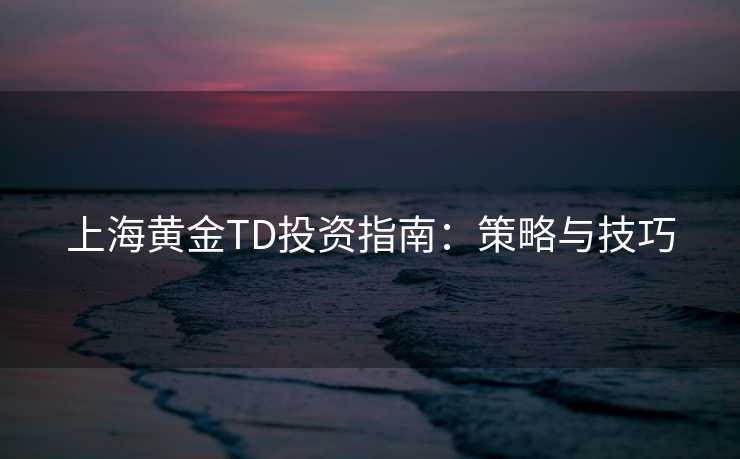 上海黄金TD投资指南：策略与技巧