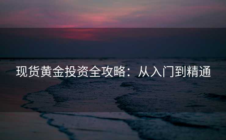 现货黄金投资全攻略：从入门到精通